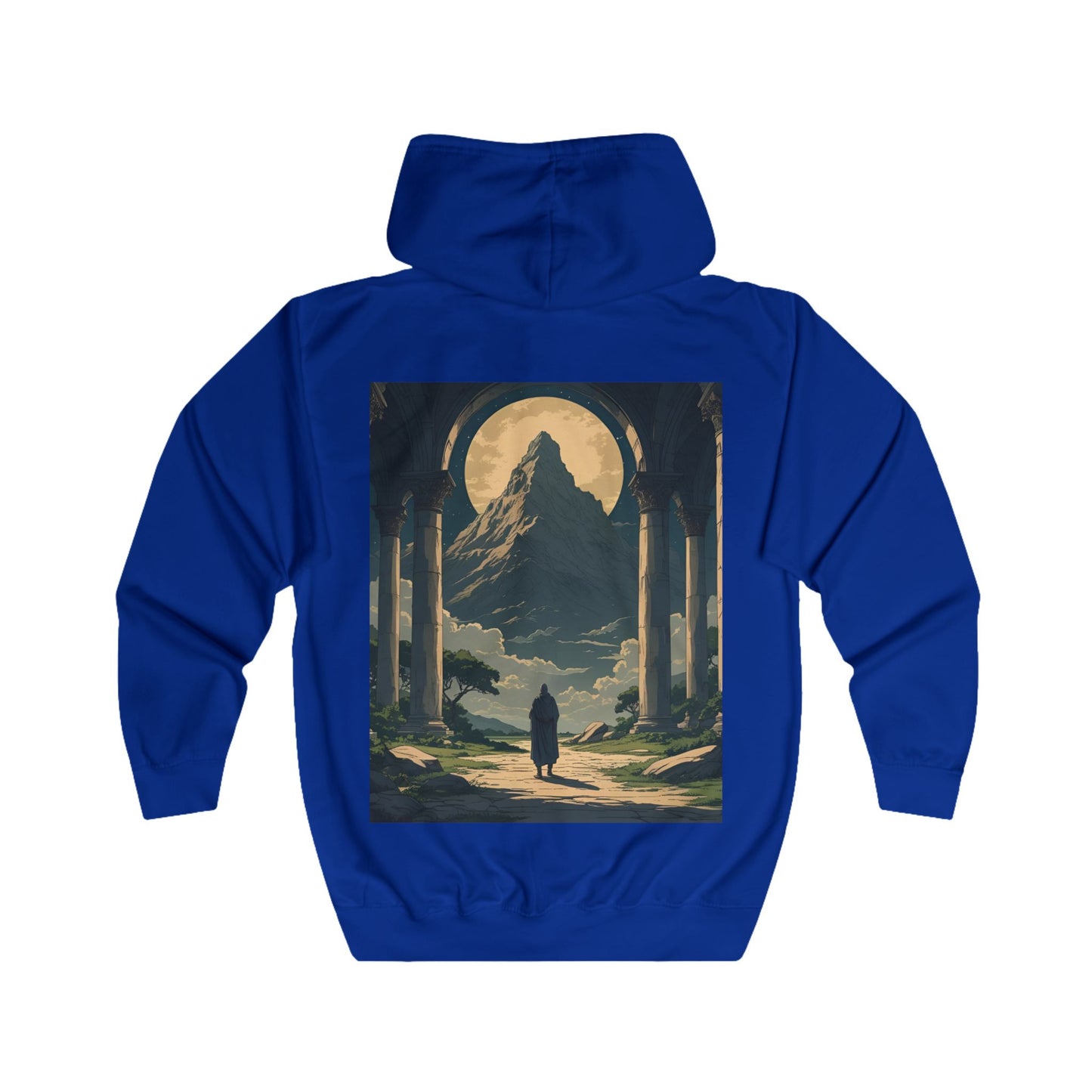 Inspirational Hoodie with Mountain and Psalm 91:1 Design, Cozy Unisex Zip Up Sweater for Nature Lovers, Faith, Gift for Him or Her