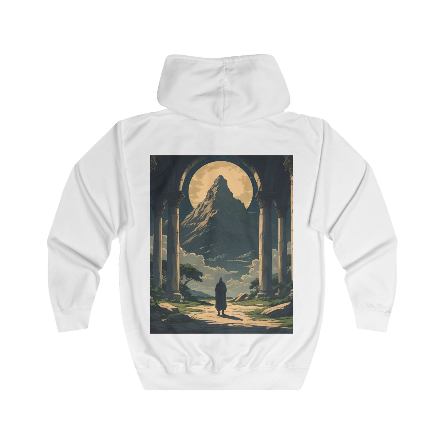 Inspirational Hoodie with Mountain and Psalm 91:1 Design, Cozy Unisex Zip Up Sweater for Nature Lovers, Faith, Gift for Him or Her
