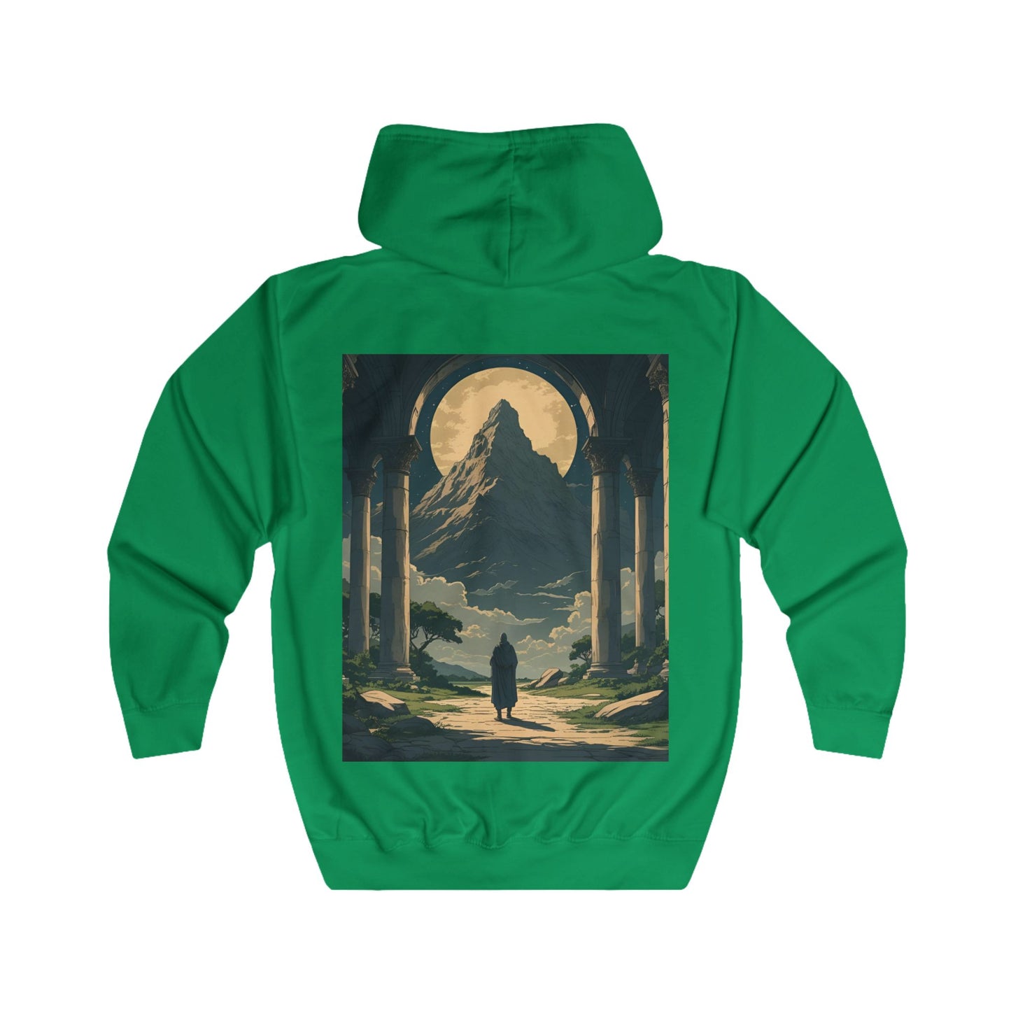Inspirational Hoodie with Mountain and Psalm 91:1 Design, Cozy Unisex Zip Up Sweater for Nature Lovers, Faith, Gift for Him or Her